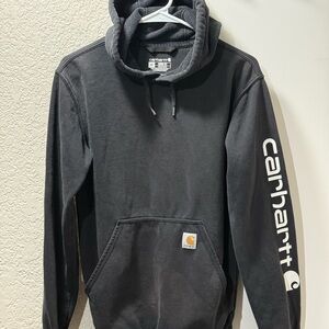 Carhartt Men's Black Hoodie with Logo Sleeve